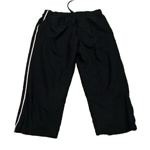 Tek Gear Track Pants Athletic Pull On Black Red White Side Stripes XXL